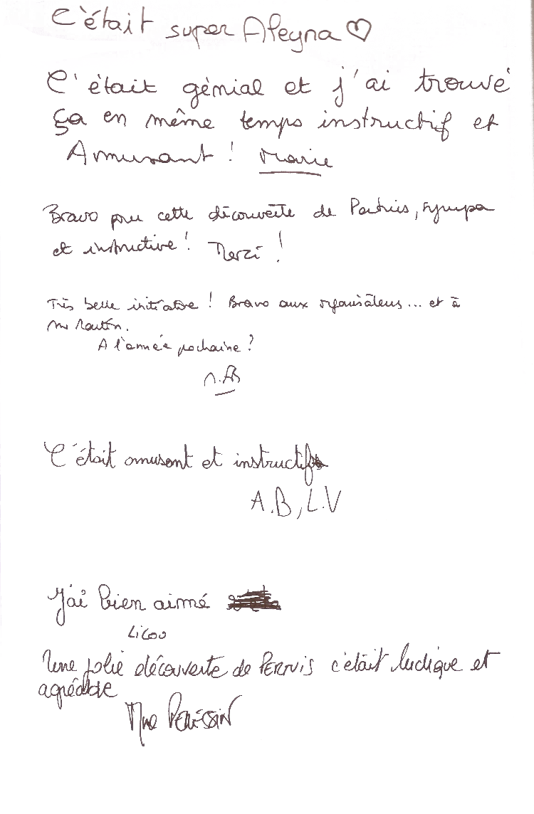 Extrait du livre d'or