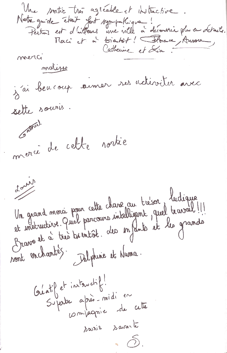 Extrait du livre d'or