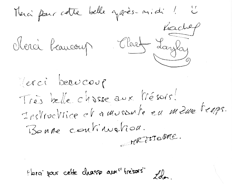 Extrait du livre d'or